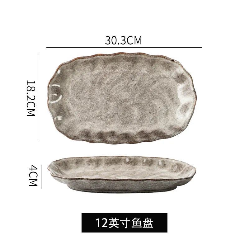 Irregular Stone Grain Ceramic Bowls