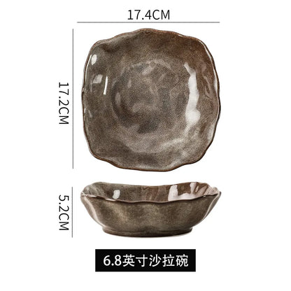 Irregular Stone Grain Ceramic Bowls