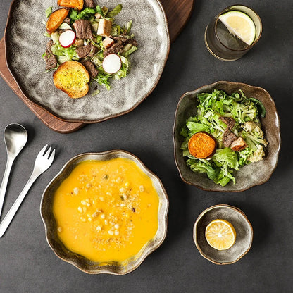 Irregular Stone Grain Ceramic Bowls