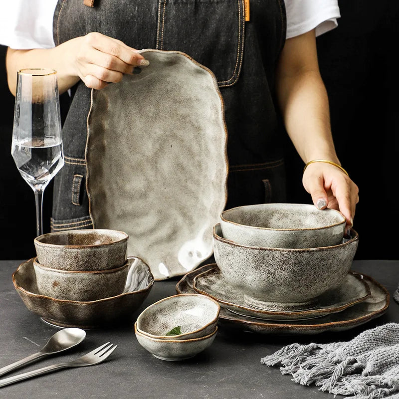 Irregular Stone Grain Ceramic Bowls