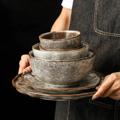 Irregular Stone Grain Ceramic Bowls