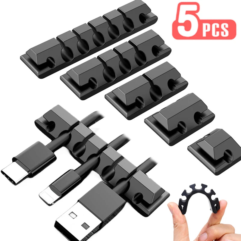 1/5Pcs Silicone Cable Holder