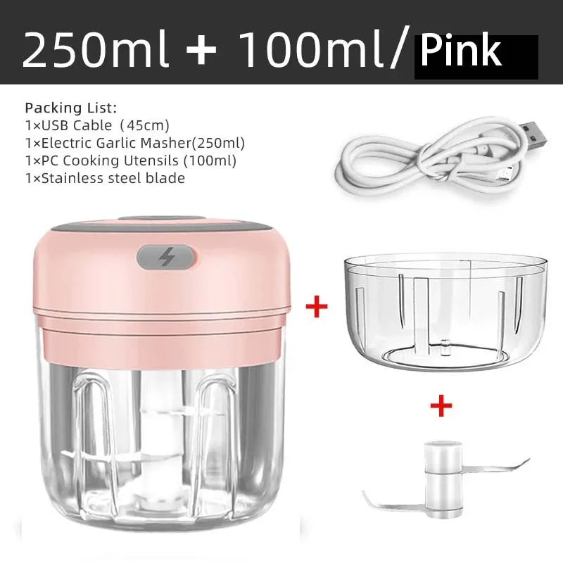 Mini Wireless Electric Garlic Crusher 100ml/250ml