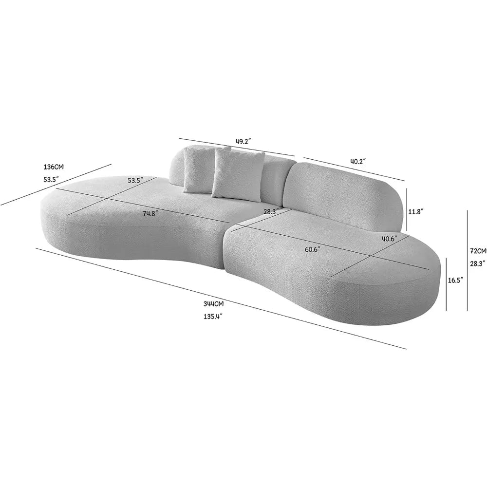 135"Curved Sectional Sofa