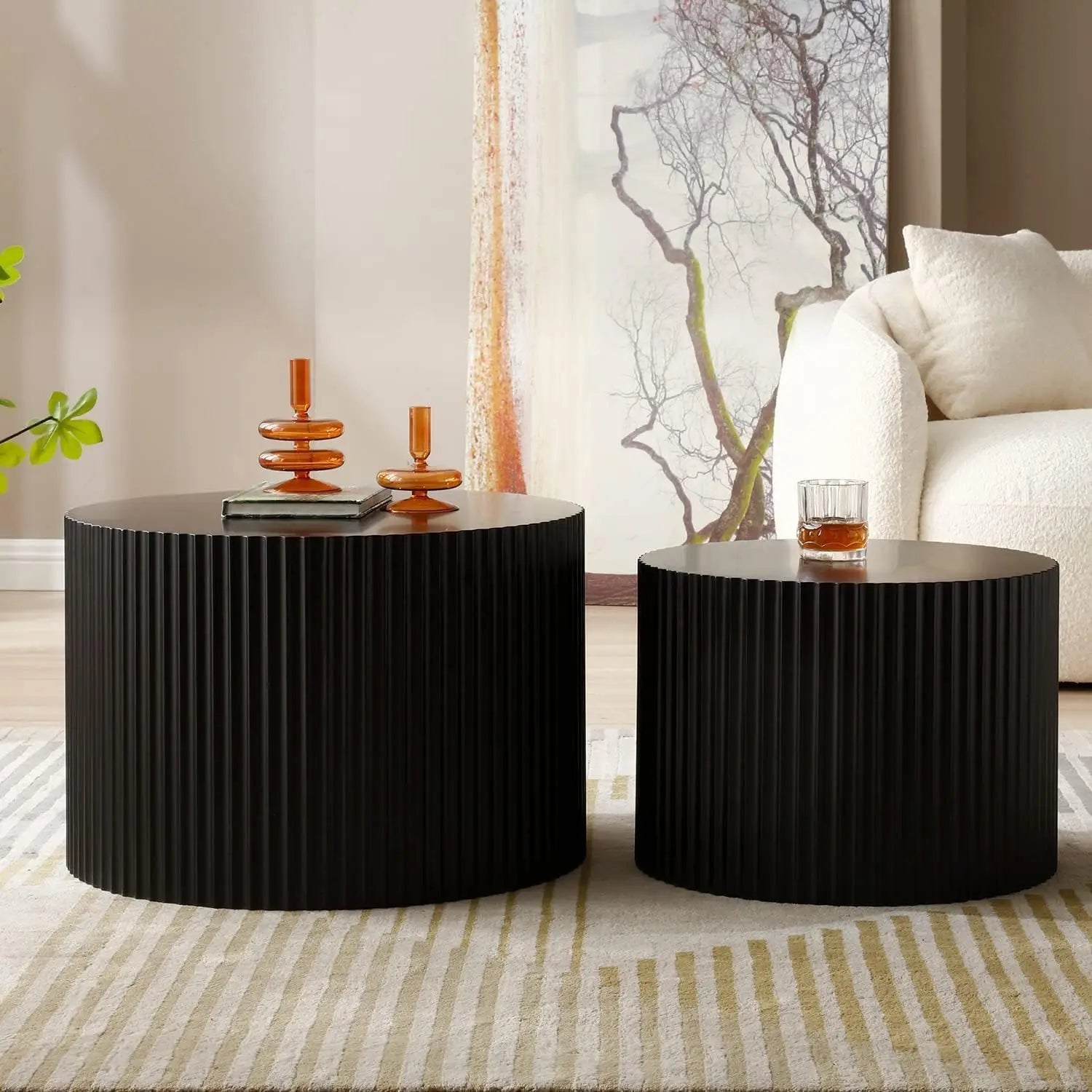 Round Coffee Table Set of 2