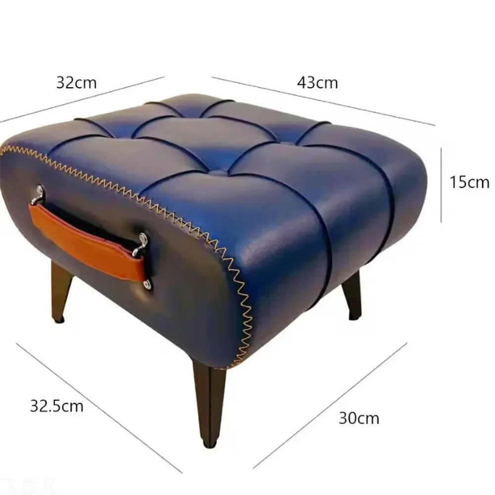 Nordic Luxury Leather Shoe Changing Stool