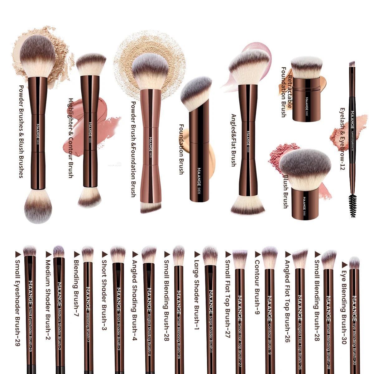 MAANGE 20pcs/set Pro Brushes