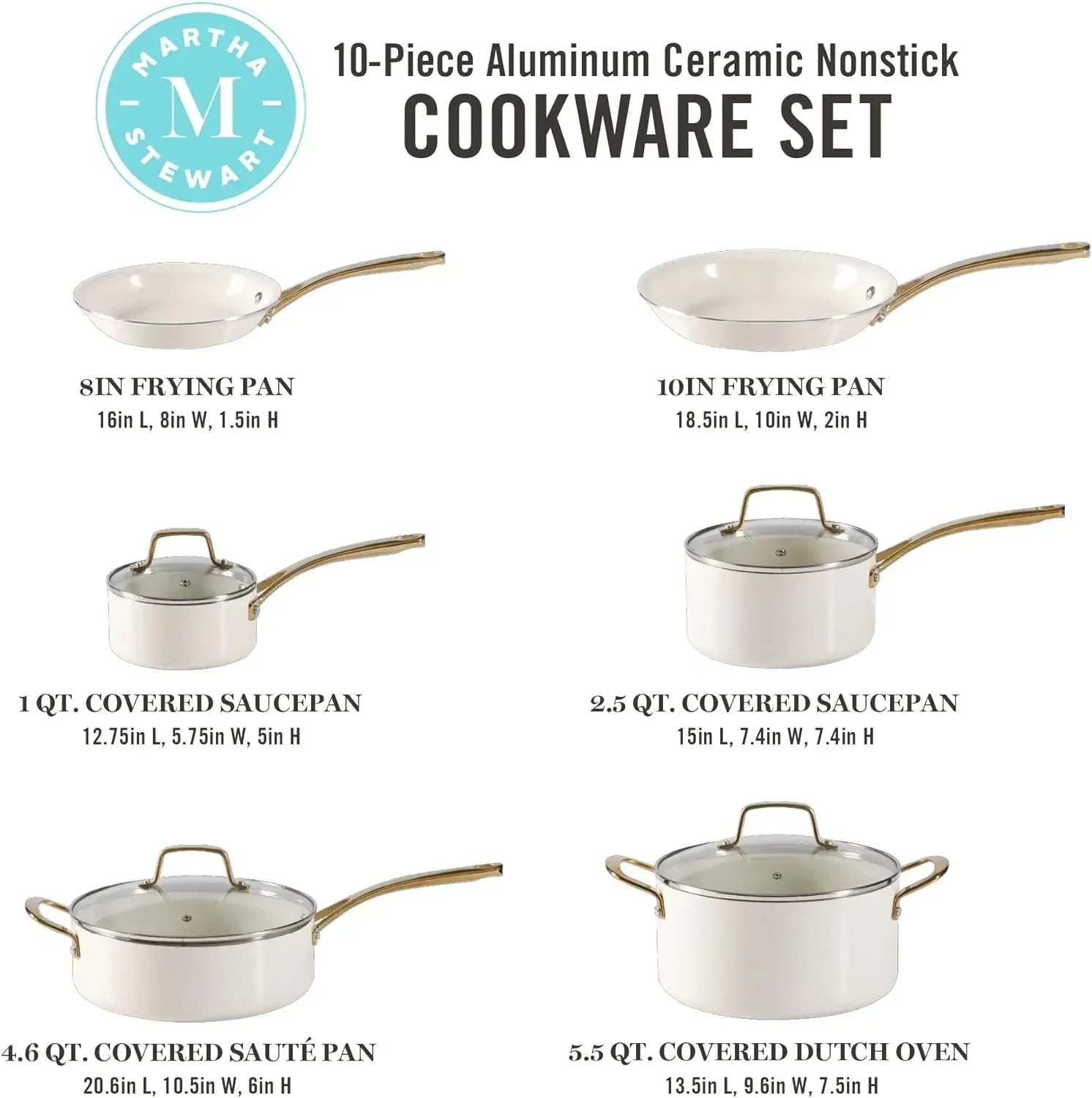 Premium Cookware Ceramic 10 Piece