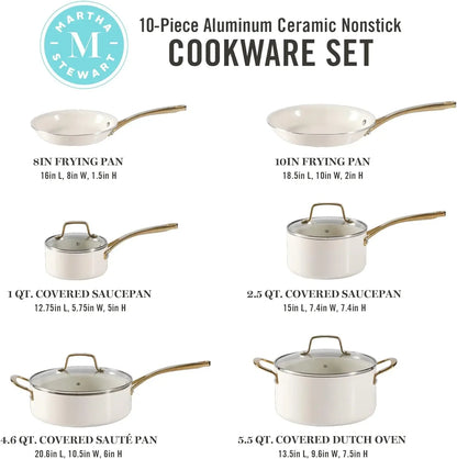 Premium Cookware Ceramic 10 Piece